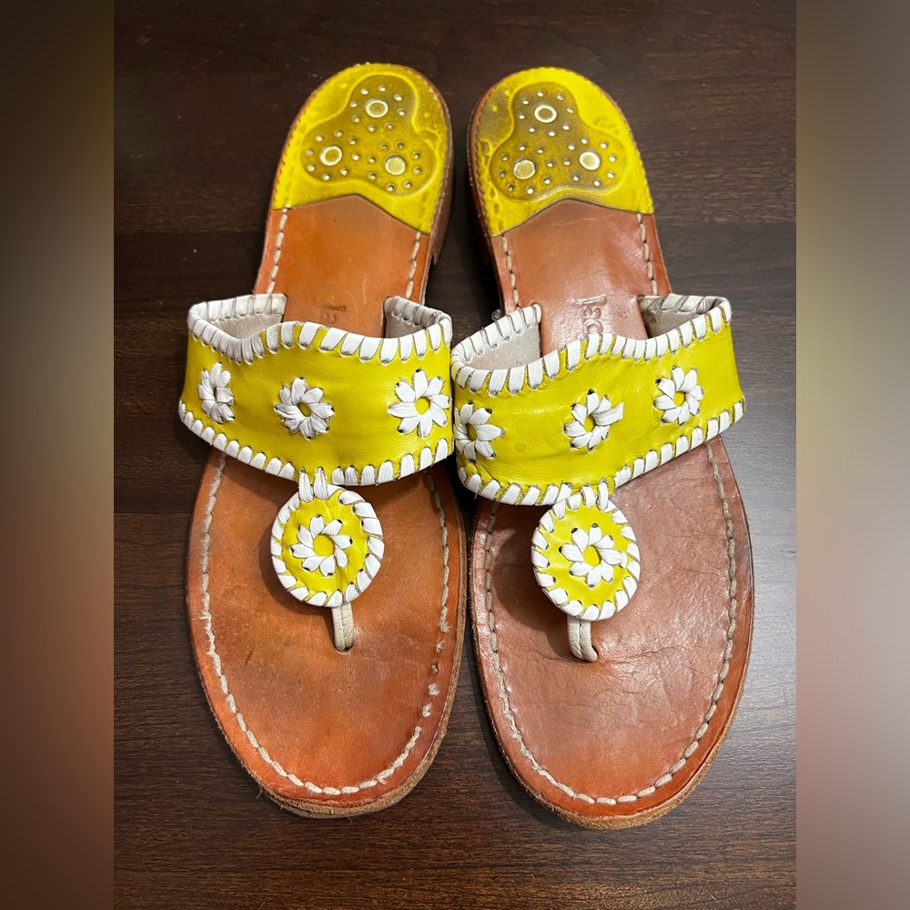 Lilly Pulitzer Sandals, Yellow, Size 10. Good used condition.